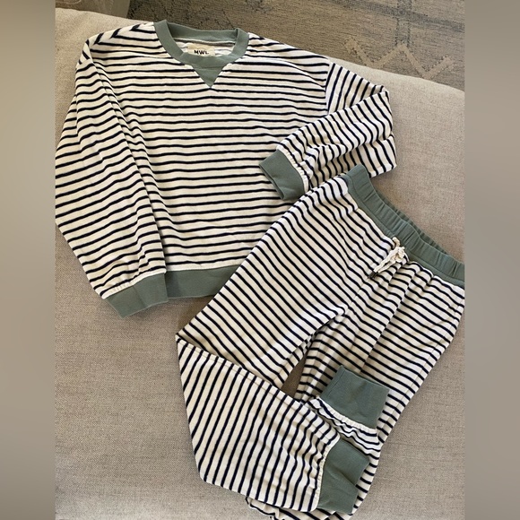 MADEWELL XS MWL Velour Slim Joggers in Stripe (JOGGER ONLY) - Picture 6 of 7